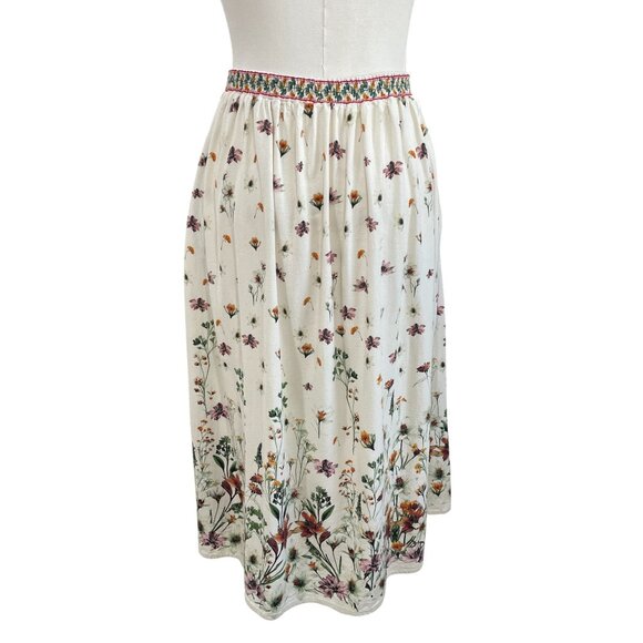 Max Studio Floral Midi Skirt Cottagecore Boho Prairie Botanical Print Pockets L - Picture 8 of 9